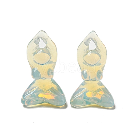 Opalite Carved Yoga Goddess Figurines DJEW-D012-06G-1