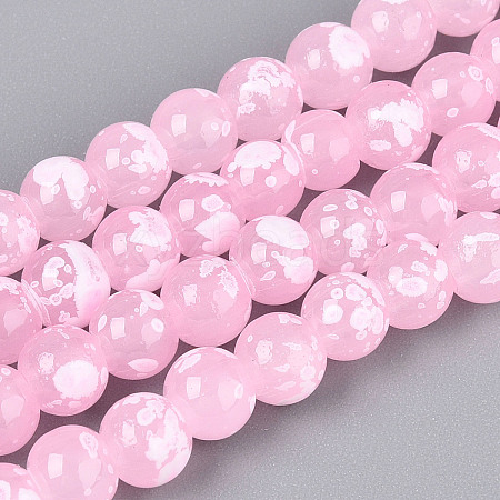 Baking Paint Glass Beads Strands DGLA-N015-6mm-02-1