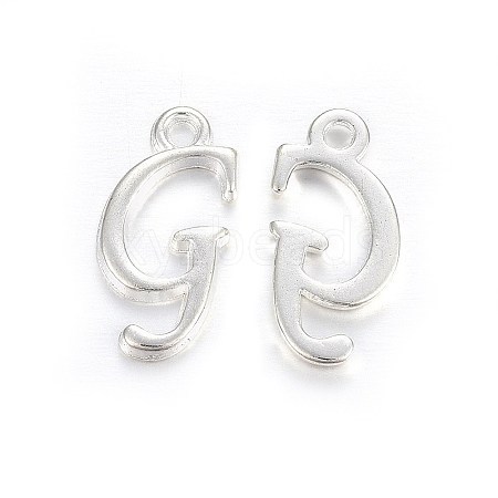 Silver Color Plated Alloy Letter Pendants PALLOY-J718-01S-G-1