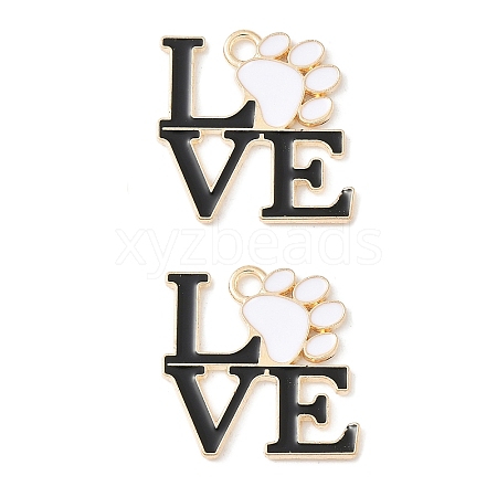 Alloy Enamel Paw Print Pendants ENAM-I062-01KCG-03-1
