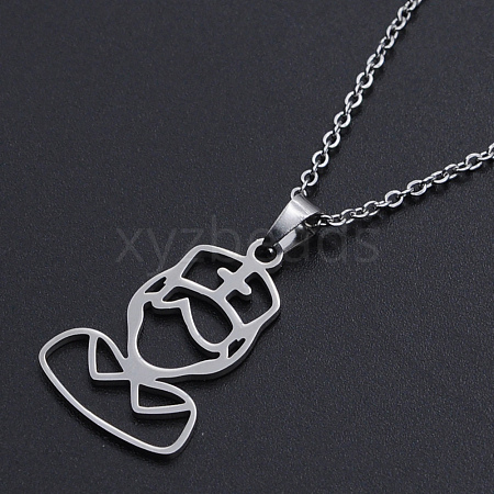 Non-Tarnish 201 Stainless Steel Pendants Necklaces NJEW-S105-JN698-45-1-1