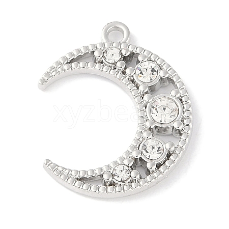 Rack Plating Alloy Rhinestone Pendants PALLOY-F018-20P-1