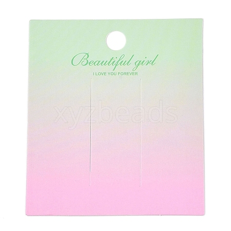 Gradient Color Rectangle Paper Hair Clip Display Cards with Hanging Hole CDIS-T004-19C-1