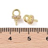 Brass with Cubic Zirconia Peg Bails KK-B087-13A-G-3
