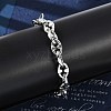 304 Stainless Steel Oval Link Chain Bracelets for Women Men BJEW-F488-48C-P-3