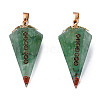 Natural Green Aventurine Chip Pendants G-N340-01D-2