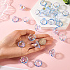 30Pcs UV Plating Acrylic Bead Caps PACR-TA0001-20B-6