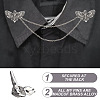 6Pcs 6 Styles Gothic Butterfly Alloy Tail Fins Charm Hanging Chains Collar Pins Tie Clips DIY-GO00002-5