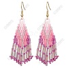 3 Pairs 304 Stainless Steel Glass Seed Beads Tassel Dangle Earrings EJEW-FS00069-1