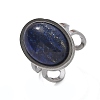 Oval Natural Lapis Lazuli Finger Rings RJEW-M062-02P-01-2