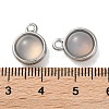 Natural Grey Agate Half Round Charms STAS-L022-397D-P-3