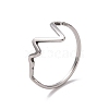 201 Stainless Steel Wave Finger Ring for Women RJEW-J051-47P-1