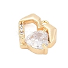 Brass Micro Pave Cubic Zirconia Charms ZIRC-P122-01C-G01-2