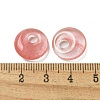 Cherry Quartz Glass Donut/Pi Disc Charms G-G142-02M-3