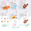 60Pcs 6 Style Music Theme Opaque Resin Pendants RESI-DC0001-06-4