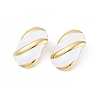 Ion Plating(IP) 304 Stainless Steel Oval Stud Earrings EJEW-Z068-34G-04-6