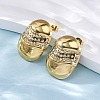 304 Stainless Steel Rhinestone Stud Earrings for Women EJEW-L296-018G-3