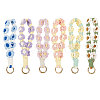 Globleland 6Pcs 6 Colors Bohemia Cotton Daisy Wrist Strap Pendant Decorations HJEW-GL0001-14-1