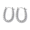 304 Stainless Steel Twist Hoop Earrings STAS-Z052-09P-1