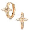 Brass Clear Cubic Zirconia Hoop Earrings FS-WGD9CCC-04-1