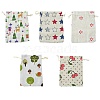 10Pcs 5 Styles Printed Polycotton(Polyester Cotton) Packing Pouches Drawstring Bags ABAG-YW0001-04-2