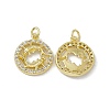 Real 18K Gold Plated Brass Micro Pave Clear Cubic Zirconia Pendants KK-E068-VB409-12-1