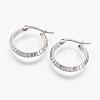 304 Stainless Steel Hoop Earrings EJEW-N0039-17-2