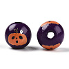 Halloween Theme Wood European Beads WOOD-N016-04C-2