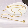 White Round Plastic Pearl Tassel 304 Stainless Steel Round Snake Chain Lariat Necklaces for Women WG7536F-02-2