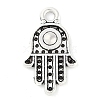 Hamsa Hand/Hand of Fatima/Hand of Miriam Tibetan Style Alloy Pendants TIBEP-R344-01AS-LF-1