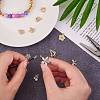 10Pcs 10 Style Rack Plating Brass Cubic Zirconia Charms ZIRC-SZ0002-25-3