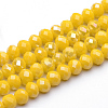 Electroplate Glass Faceted Rondelle Bead Strands EGLA-Q053-10mm-03-1