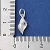 925 Sterling Silver Shell Shape Pendants STER-E071-02S-04-3