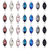 HOBBIESAY 28Pcs 7 Colors Alloy Glass Connector Charms FIND-HY0001-87-1
