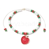 9Pcs Fruit Theme Alloy Enamel Charm Bracelets BJEW-MZ00206-07-2
