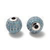 Rhodium Plated 925 Sterling Silver Micro Pave Cubic Zirconia Beads STER-H110-24C-07P-2