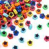  420Pcs 7 Colors Plating Opaque Acrylic Beads OACR-TA0001-14-2