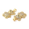 Eco-Friendly Brass Micro Pave Cubic Zirconia Pendants KK-M249-29G-2