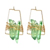 Electroplated Natural Quartz Wire Wrapped Earrings for Girl Women EJEW-JE04645-02-3