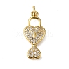 Rack Plating Brass Micro Pave Cubic Zirconia Pendants ZIRC-F142-12F-G-1