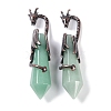 Natural Green Aventurine Faceted Pointed Bullet Big Pendants G-L524-19R-10-1