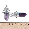 Natural Amethyst Faceted Pointed Bullet Big Pendants G-H076-02P-05-3