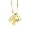 Brass Micro Pave Clear Cubic Zirconia Initial Pendant Necklaces FS-WGF17D9-23-1