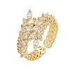 Rack Plating Brass Micro Pave Clear Cubic Zirconia Cuff Rings for Women RJEW-M028-56G-2