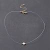 Natural Pearl Pendant Necklace with Nylon Wire for Women NJEW-JN03829-3