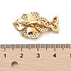 Brass Micro Pave Clear Cubic Zirconia Fold Over Clasps KK-C075-09G-3