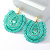 Bohemian Style Fan Glass Seed Beaded Dangle Stud Earrings for Women LS3119-3-1