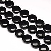 Natural Flat Round Obsidian Beads Strands G-L246-06-1