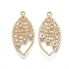 Brass Filigree Pendants KK-T038-338G-02-2