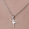 Non-Tarnish 201 Stainless Steel Dancer Pendant Necklace NJEW-OY001-28-1